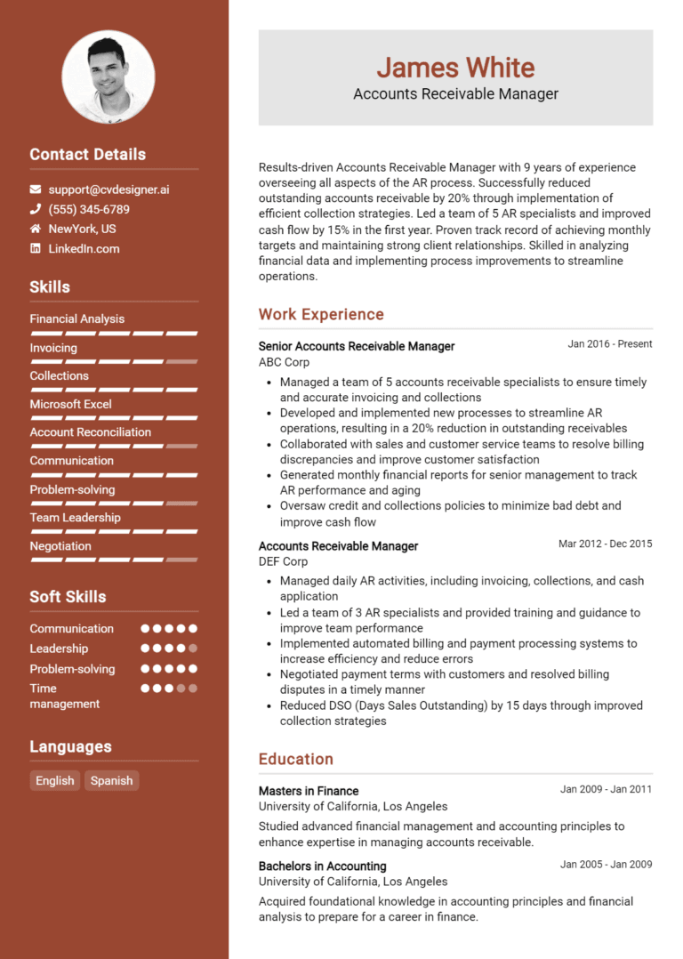 13 Accounts Receivable Manager Resume Examples And Templates for 2025