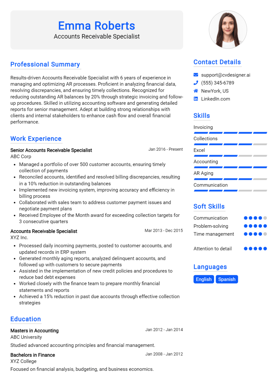 15 Accounts Receivable Specialist Resume Examples And Templates for ...