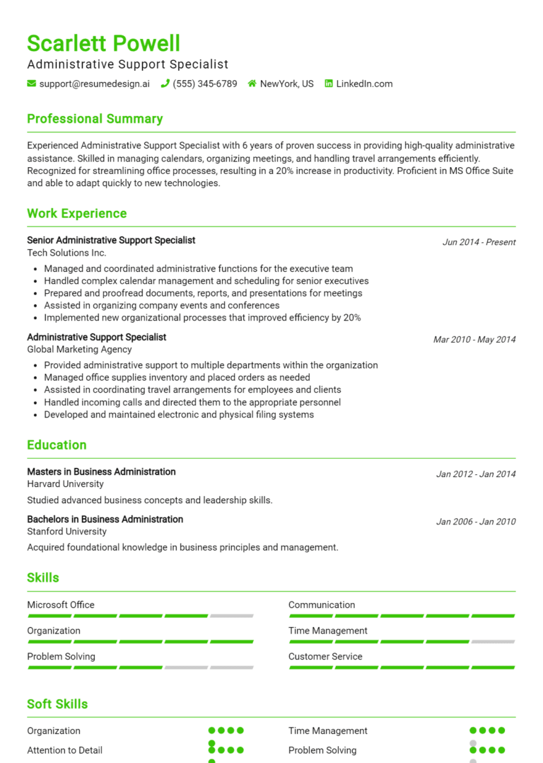 25 Administrative Support Specialist Resume Examples And Templates for 2025 [Guide]