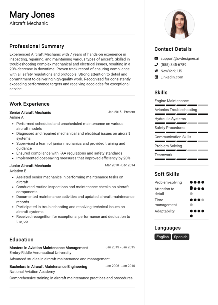 Aircraft Mechanic Resume Example (1)