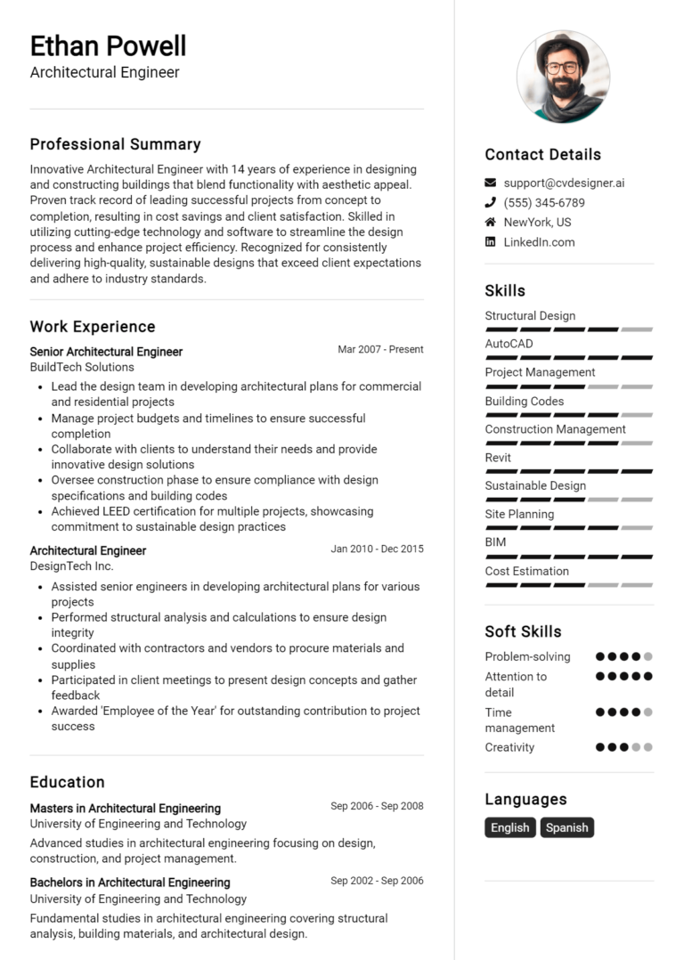 15 BIM Engineer Resume Examples And Templates for 2024 - ResumeDesign.ai