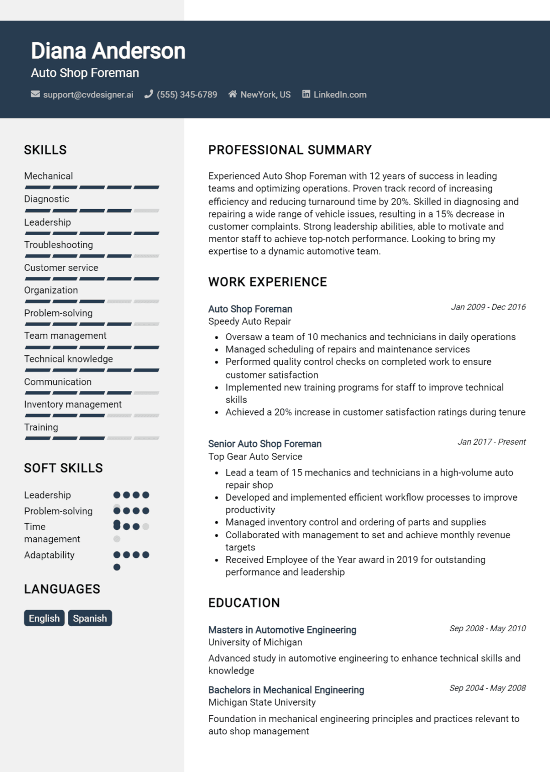 23 Auto Body Repair Technician Resume Examples And Templates for 2025