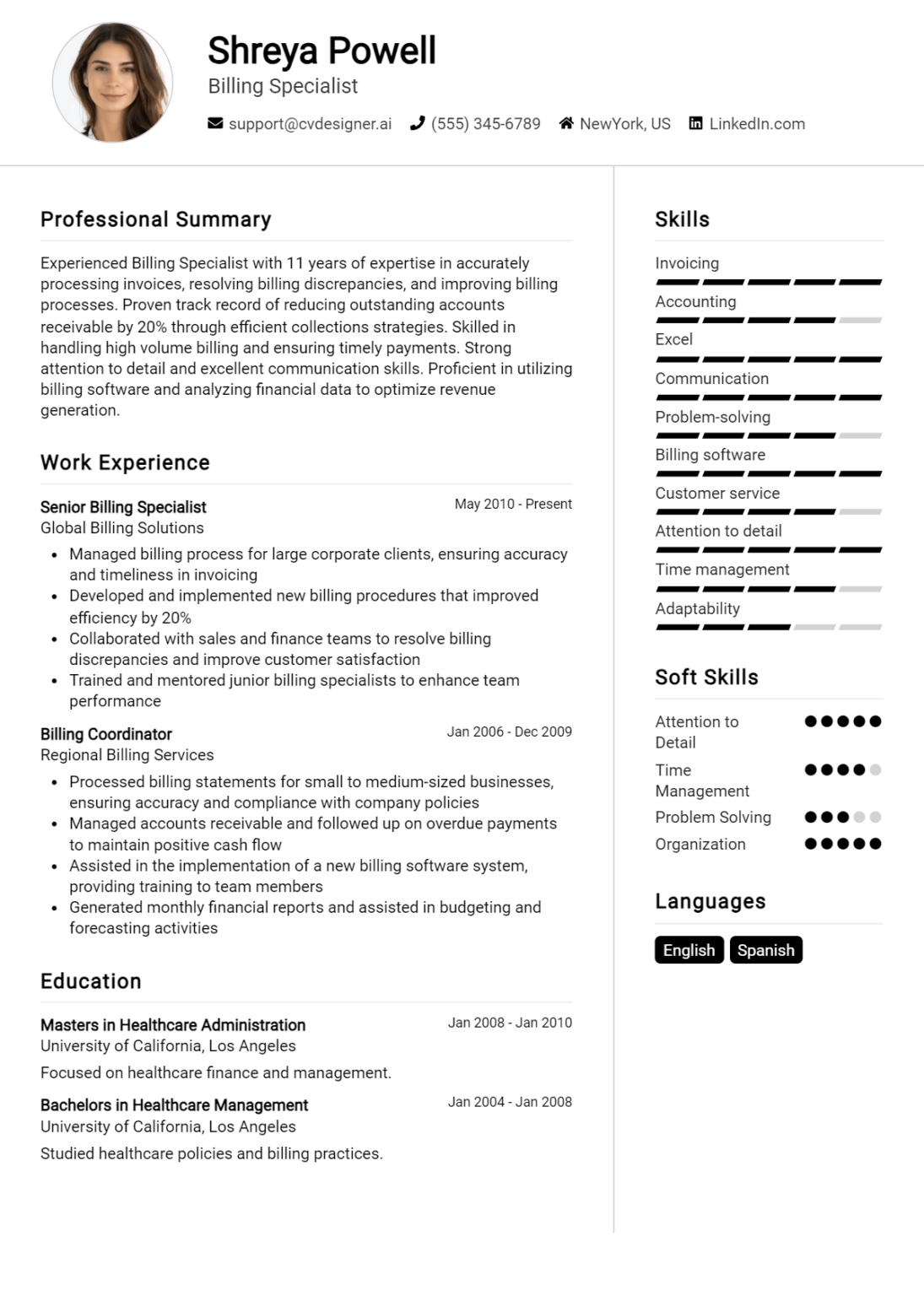 13 Billing Specialist Resume Examples And Templates for 2024 ...