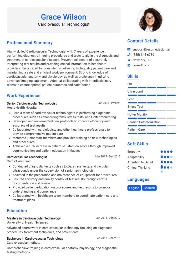 24 Radiologic Technologist Resume Examples And Templates for 2024 ...