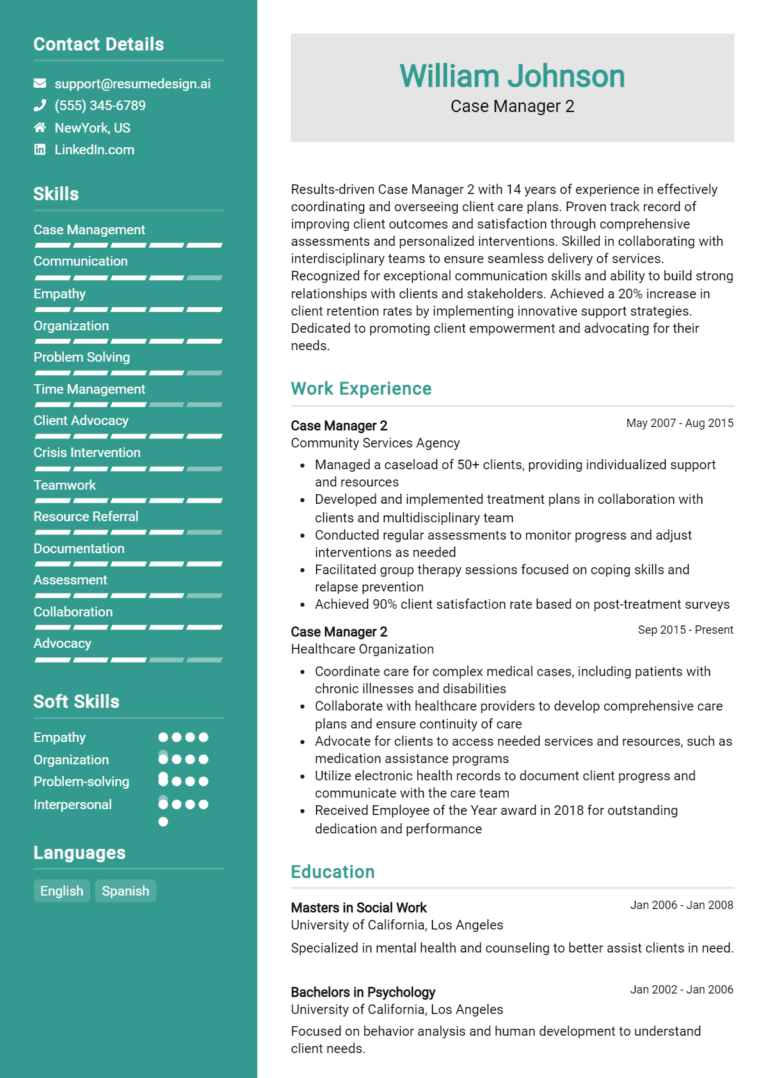 21 Case Manager Resume Examples And Templates for 2025: Top Tips