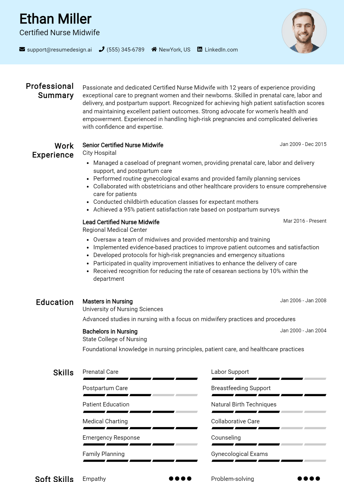 Certified Nurse Midwife Resume Example