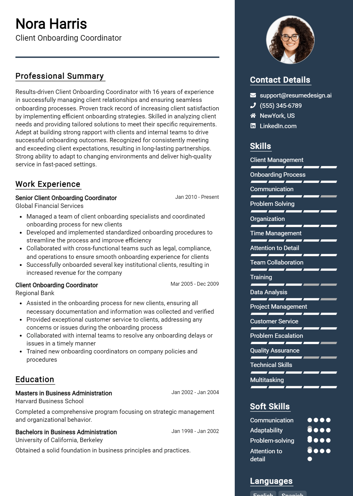 Client Onboarding Coordinator Resume Example