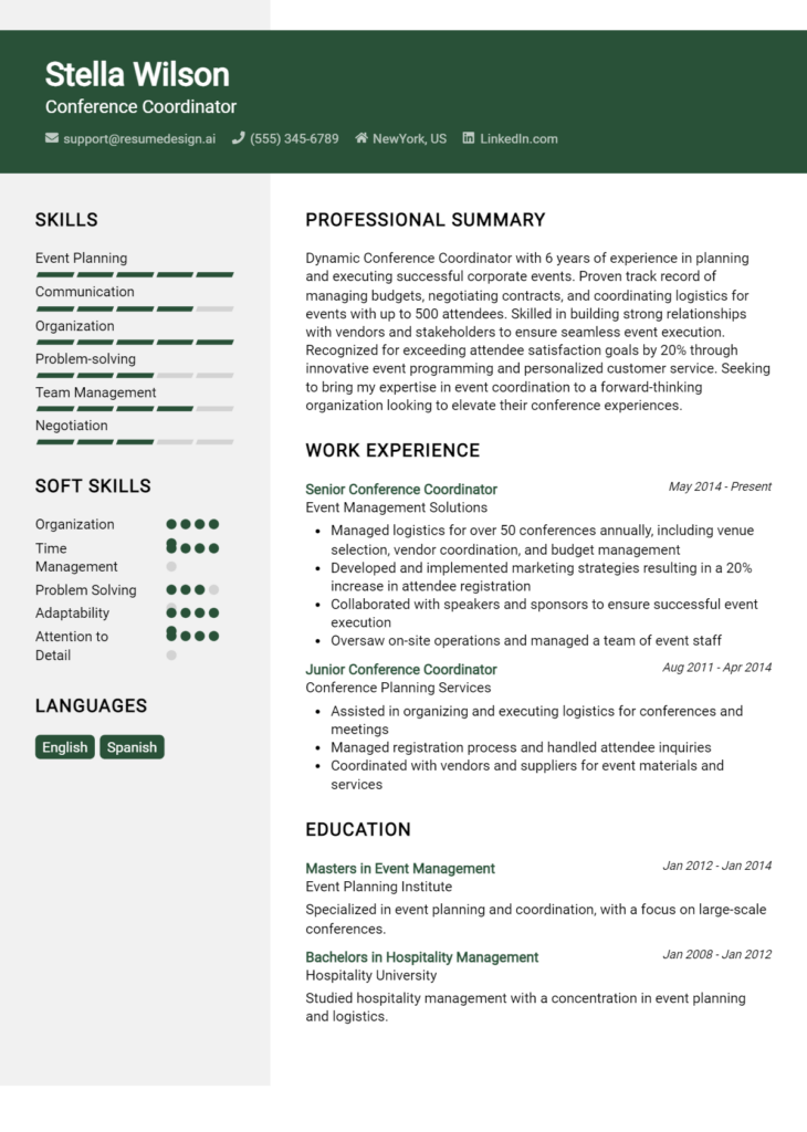 Conference Coordinator Resume Example (1)