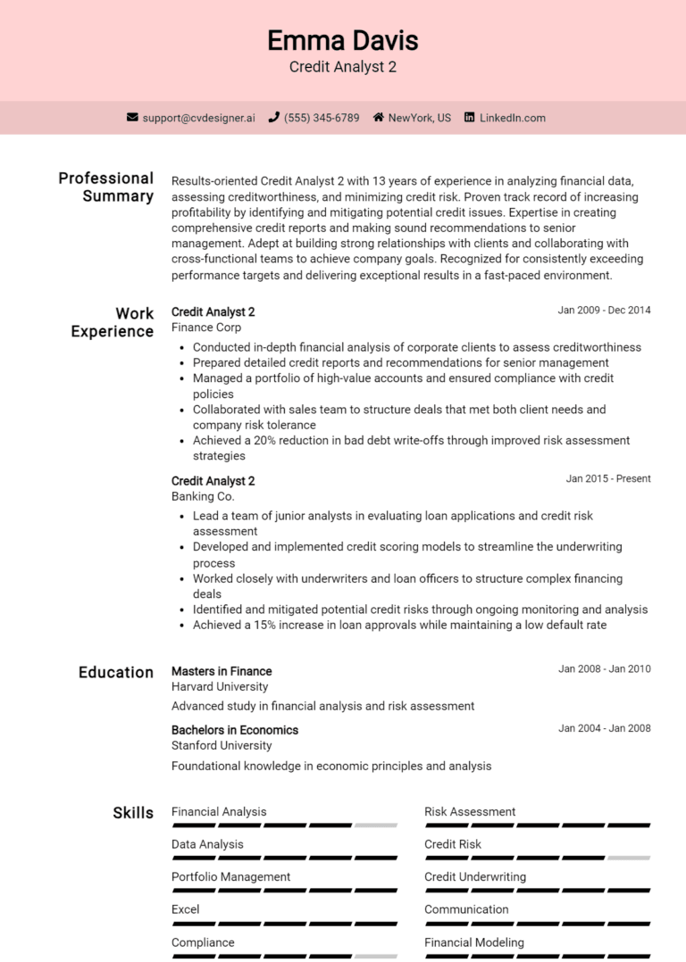 18 Credit Analyst Resume Examples And Templates for 2025: Best Tips