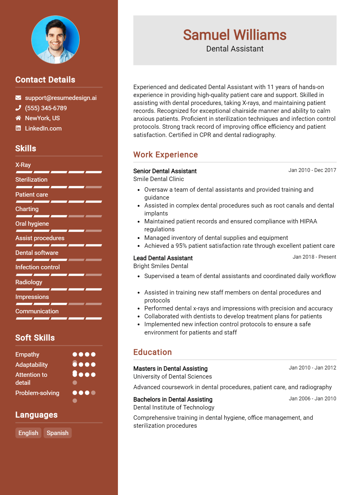 Dental Assistant Resume Example