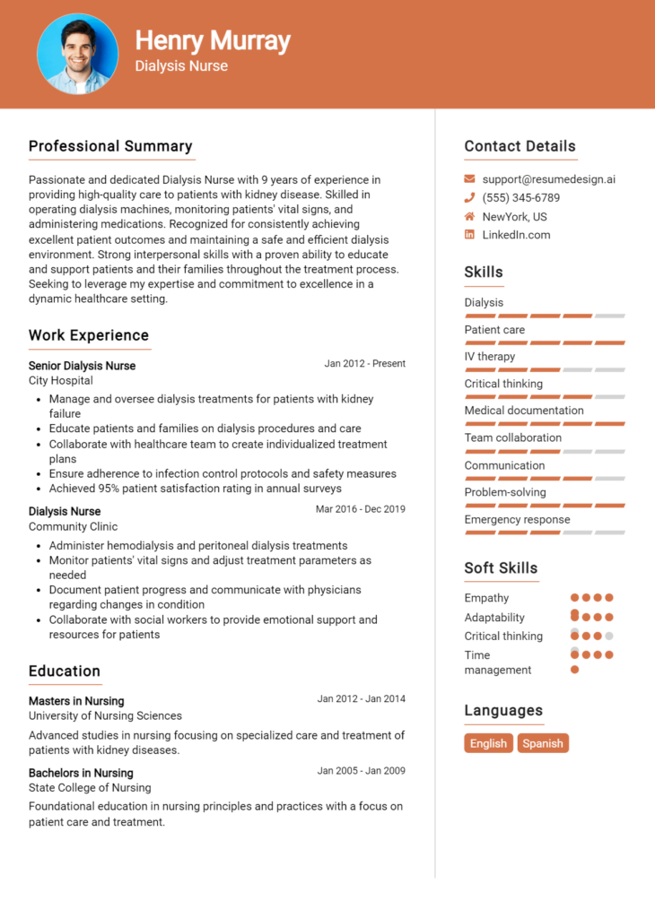 Dialysis Nurse Resume Example