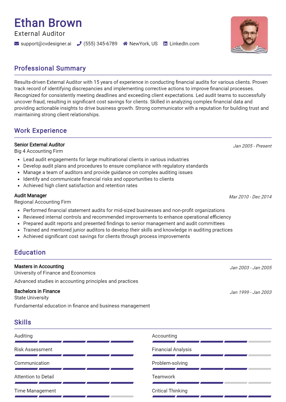 External Auditor Resume Example