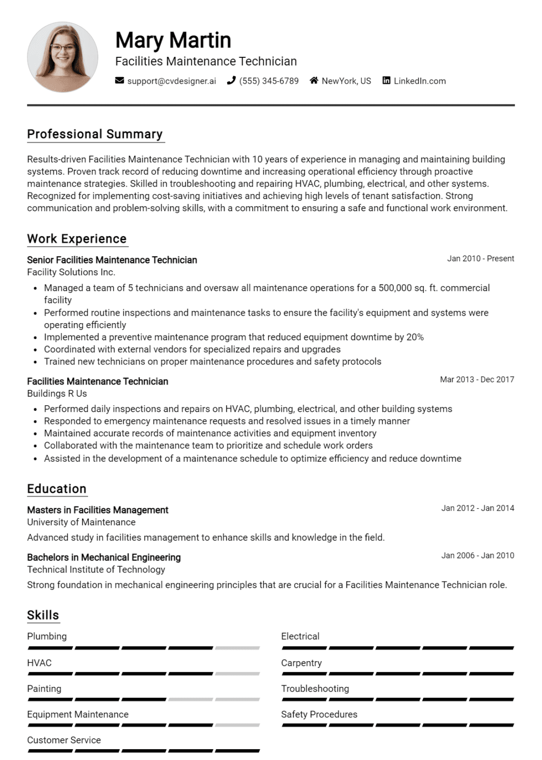 25 General Maintenance Worker Resume - Facilities Maintenance Technician Resume Example 1095x1536 