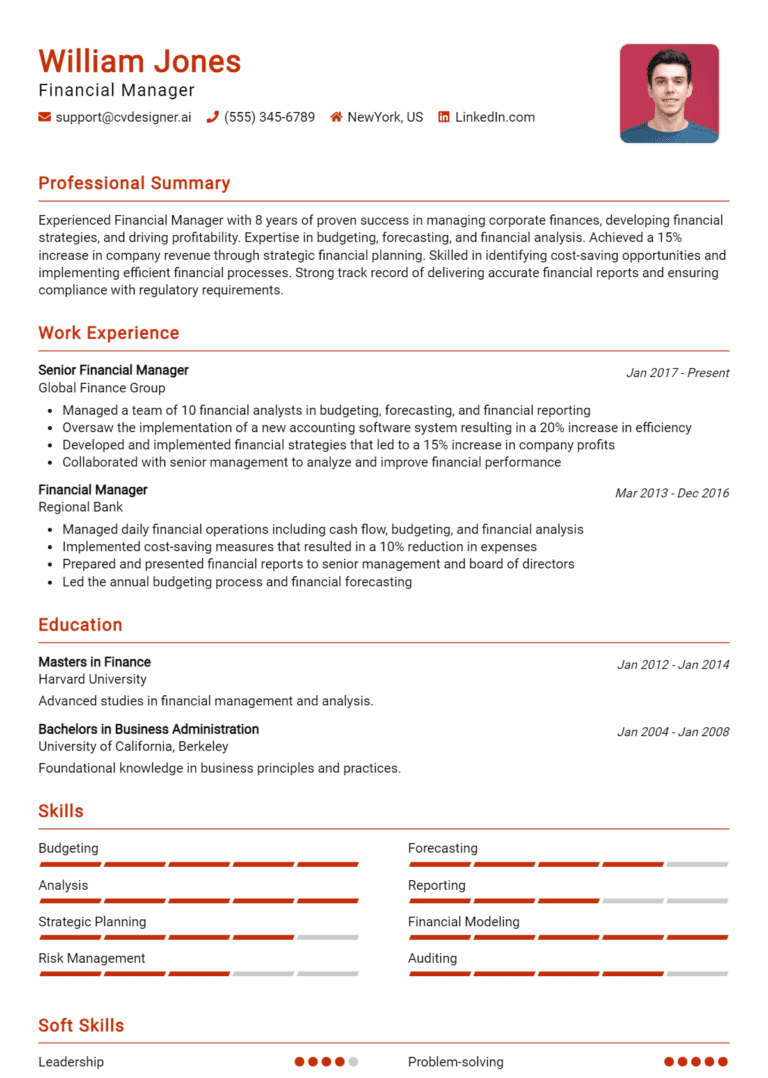 18 Financial Manager Resume Examples And Templates for 2025