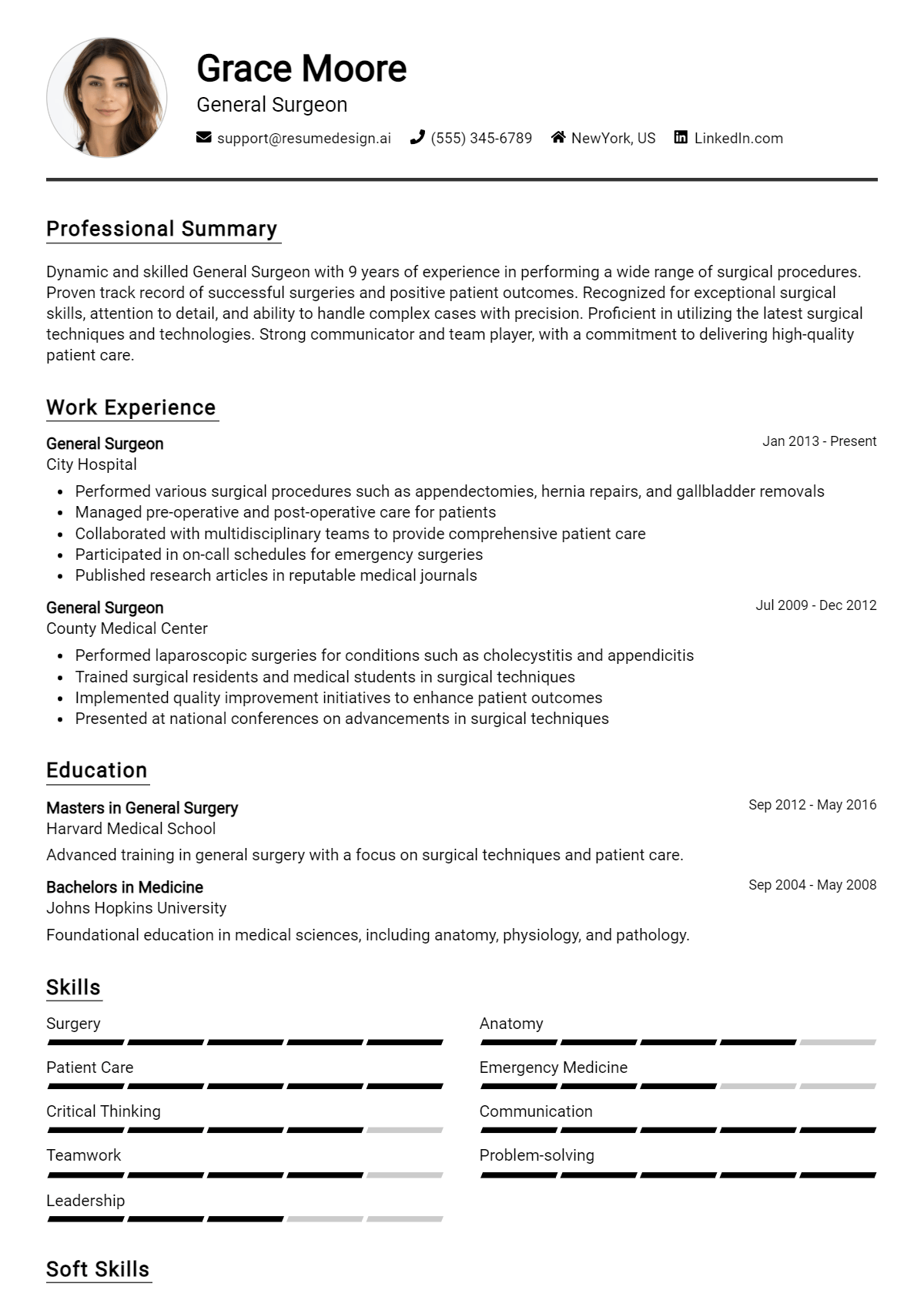 General Surgeon Resume Example