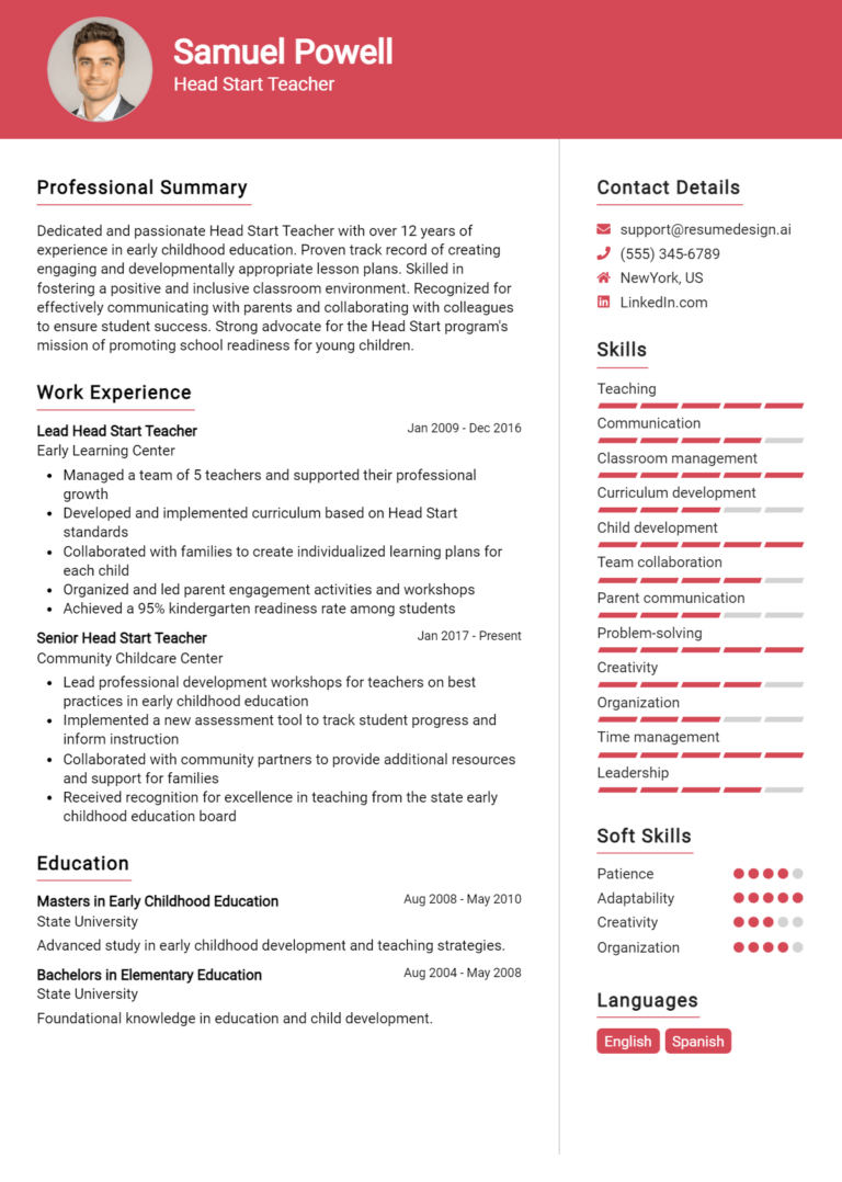 11 Montessori Teacher Resume Examples And Templates for 2024 ...