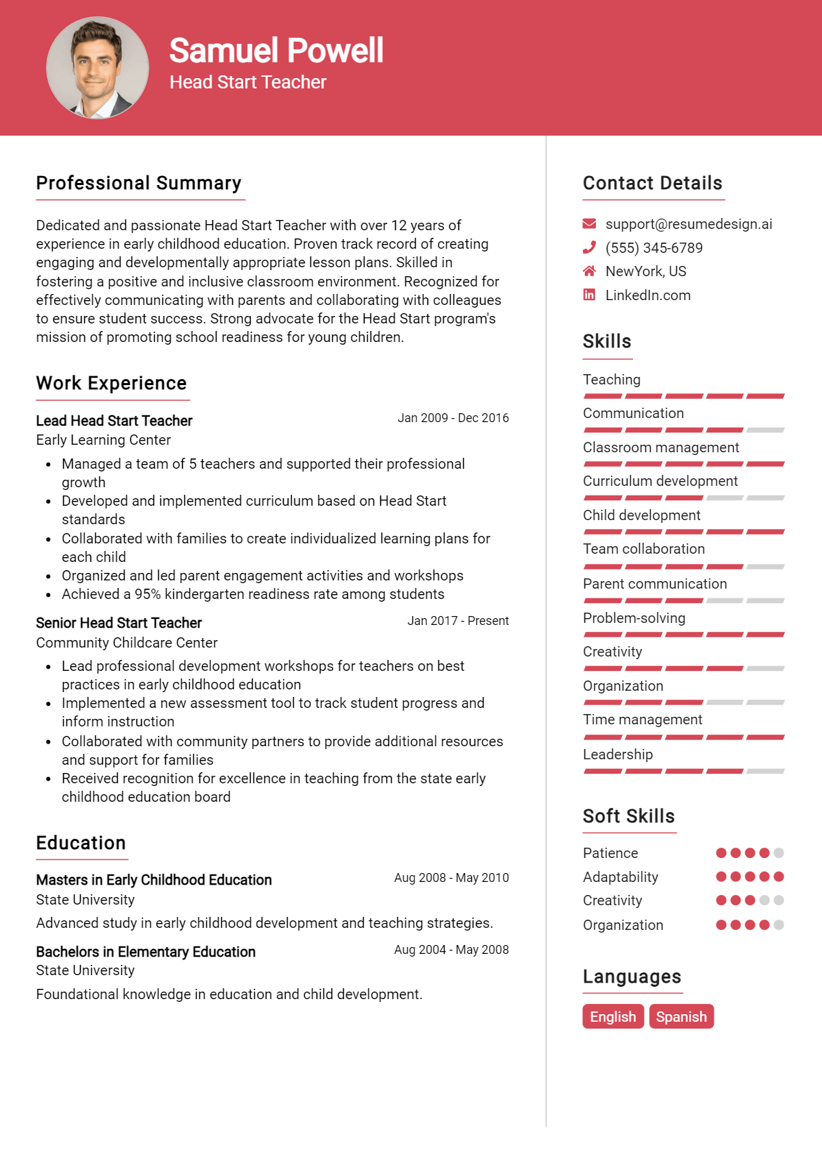 11 Head Start Teacher Resume Examples And Templates for 2024: Best Tips ...