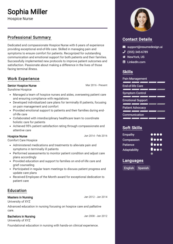 Hospice Nurse Resume Example