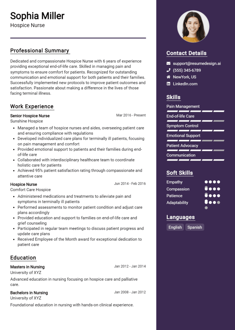 30 Hospice Nurse Resume Examples And Templates for 2025