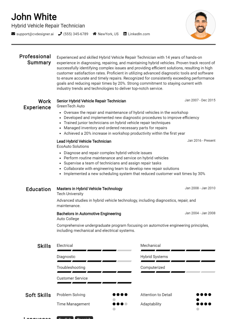 23 Auto Body Repair Technician Resume Examples And Templates for 2025 ...