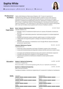 21 Hydraulics Maintenance Engineer Resume Examples And Templates for ...