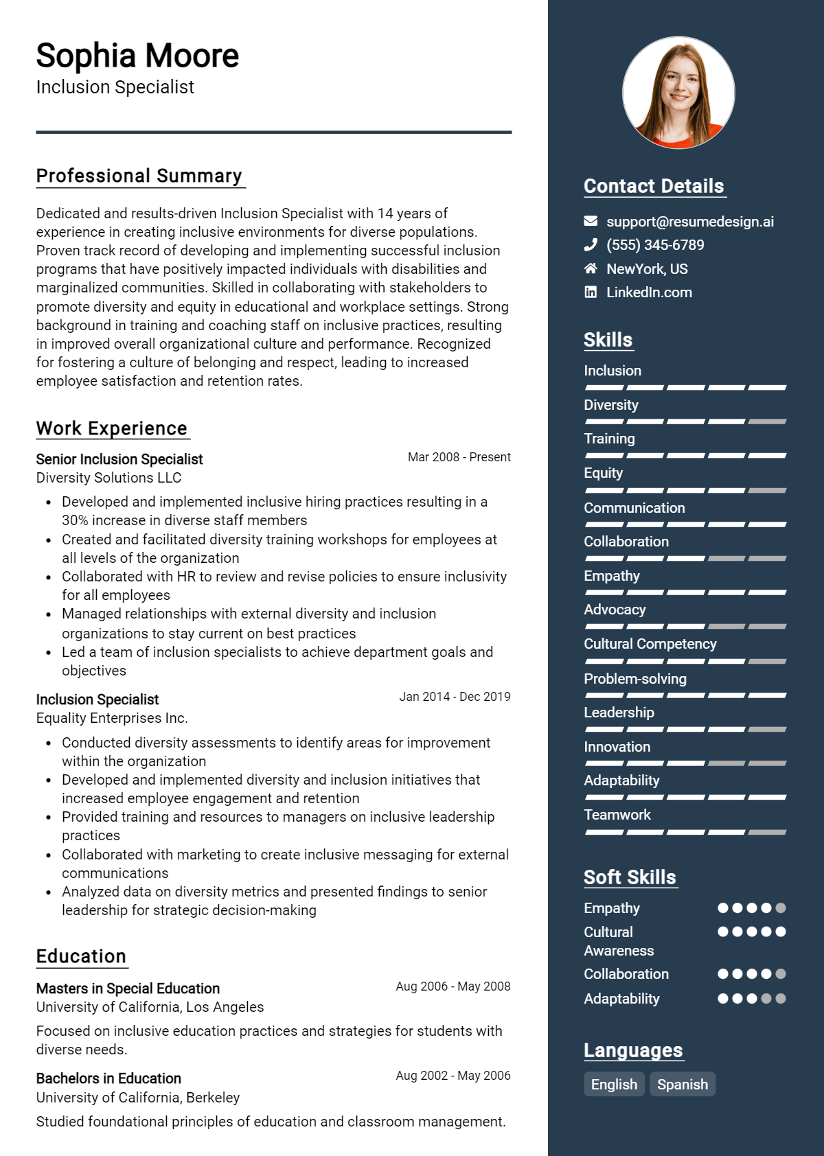 Inclusion Specialist Resume Example