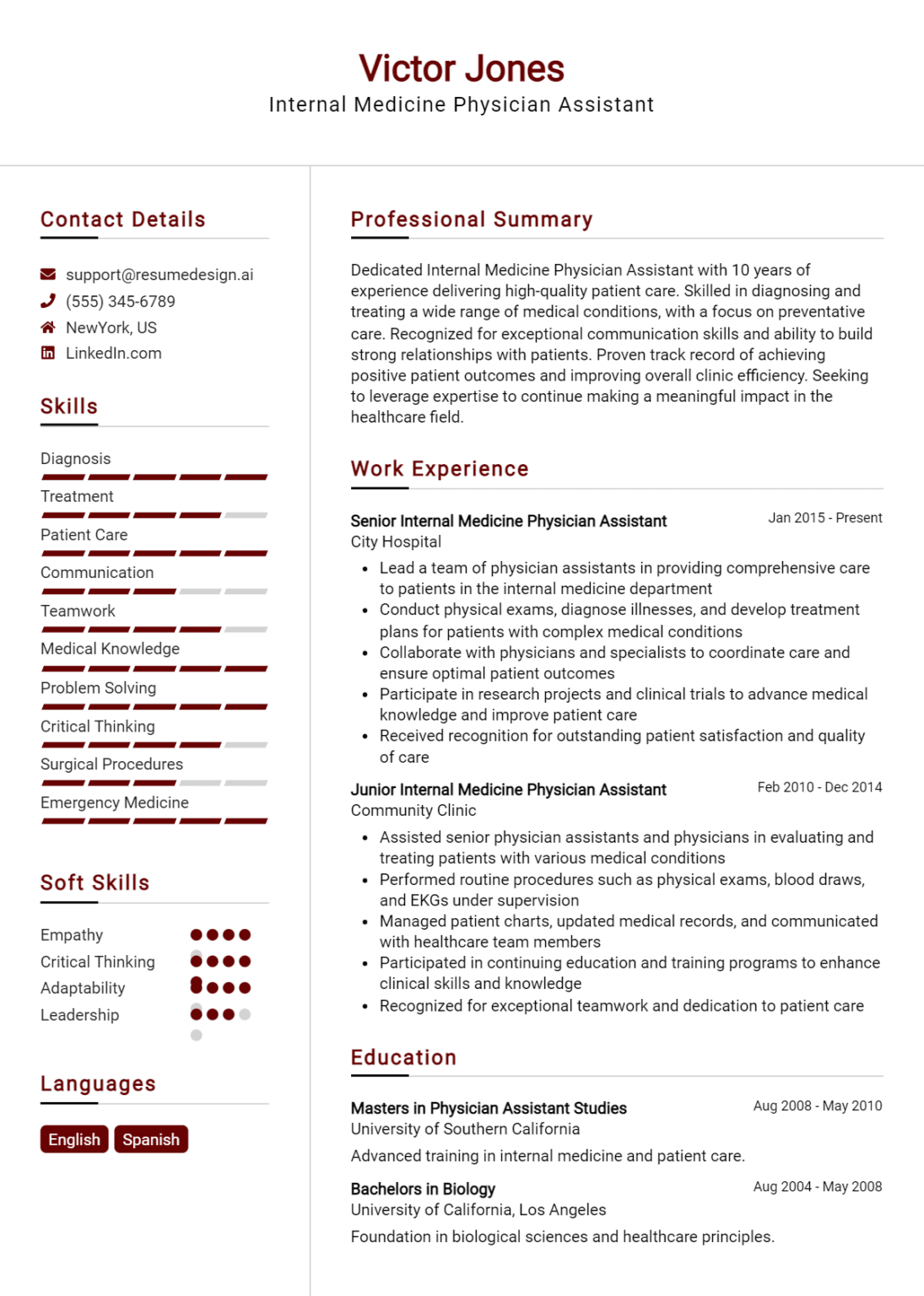 11 Physician Assistant Resume Examples - Internal Medicine Physician Assistant Resume Example 1095x1536 