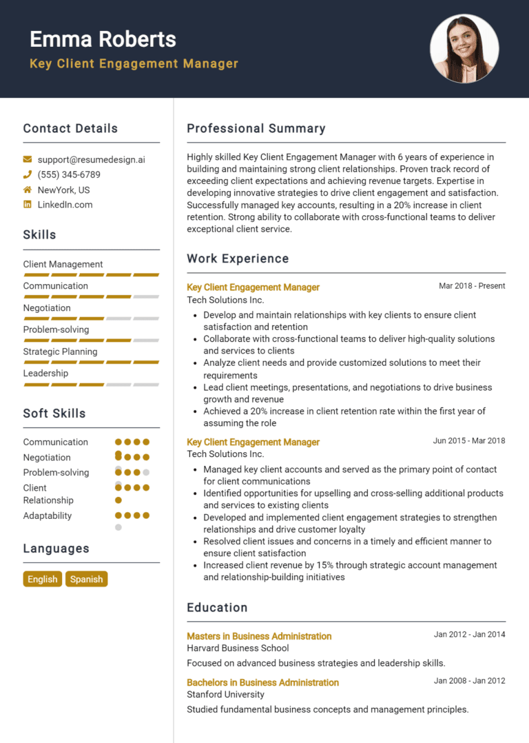 15 Key Client Engagement Manager Resume Examples And Templates for 2025: Expert Tips