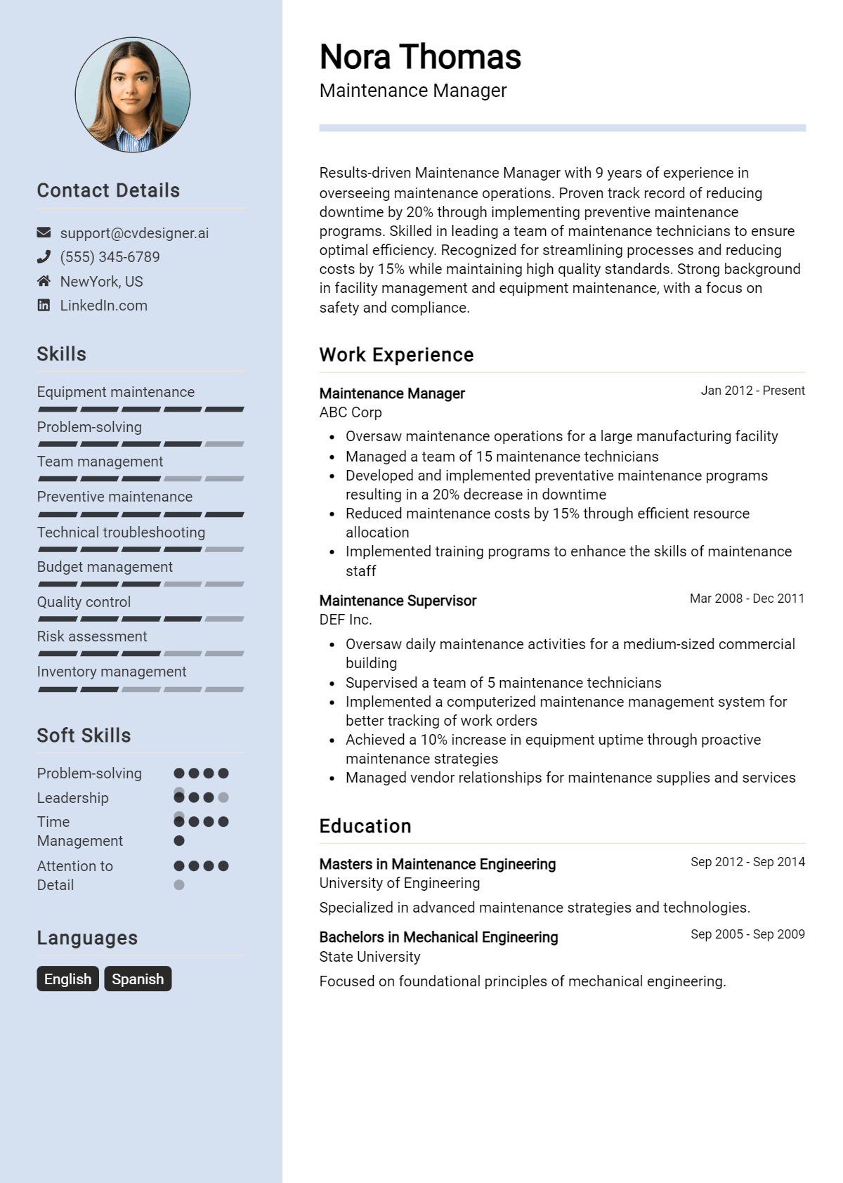 Maintenance Manager Resume Example (1)