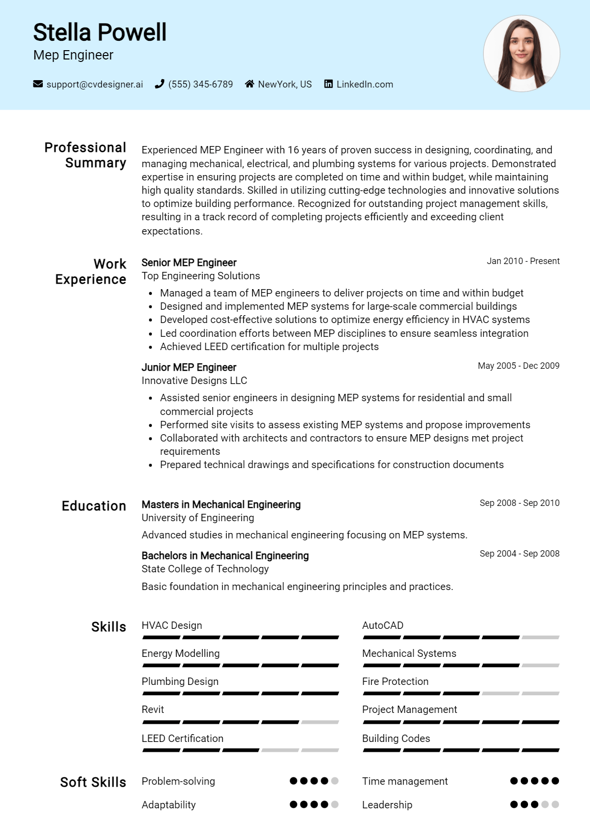 Mep Engineer Resume Example