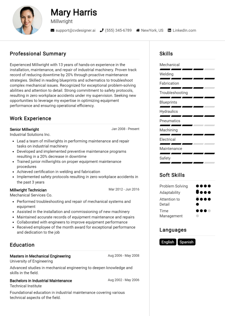 Millwright Resume Example (1)