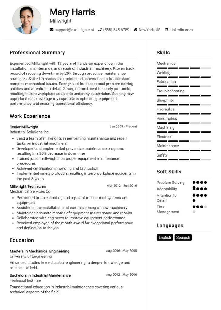 Millwright Resume Example (1)