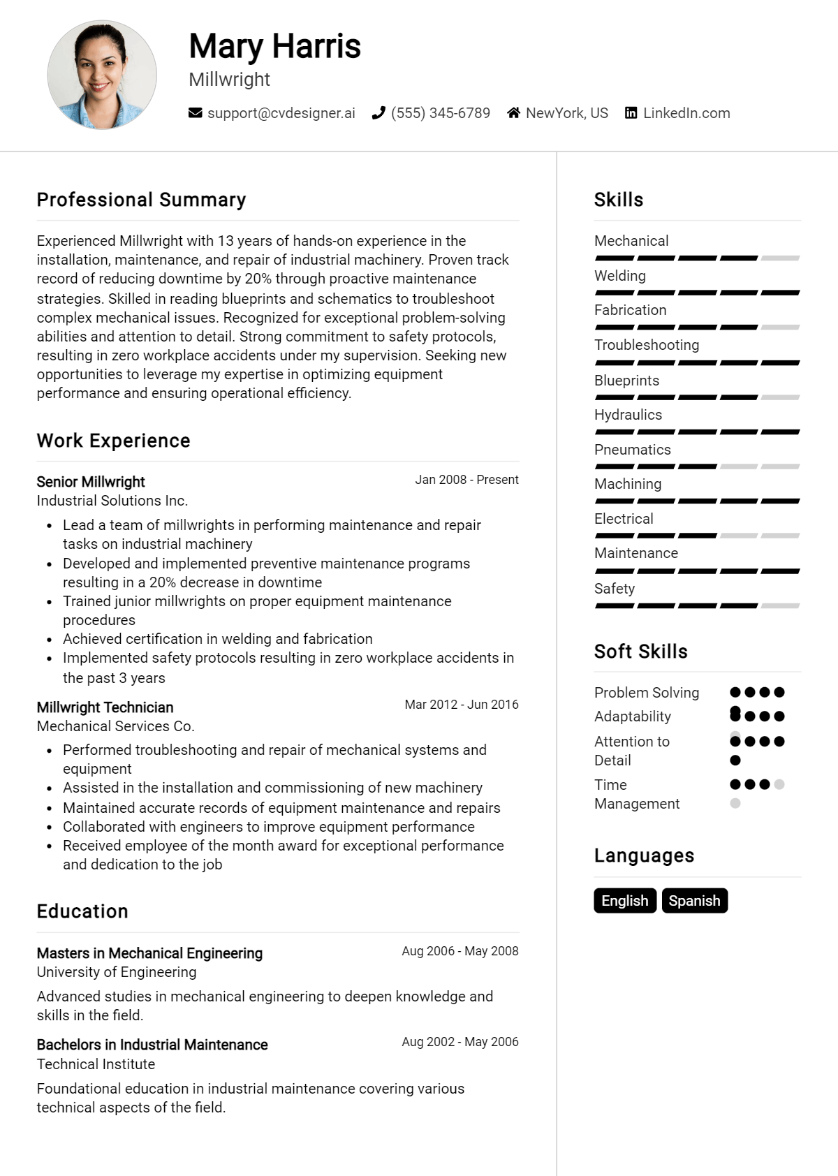 Millwright Resume Example (1)