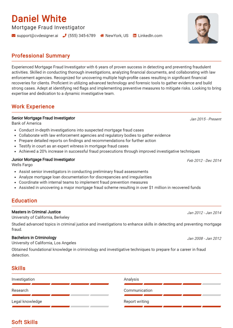18 Mortgage Fraud Investigator Resume Examples And Templates for 2025