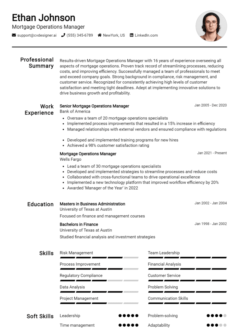 18 Mortgage Operations Manager Resume Examples And Templates for 2025 (Downloadable)