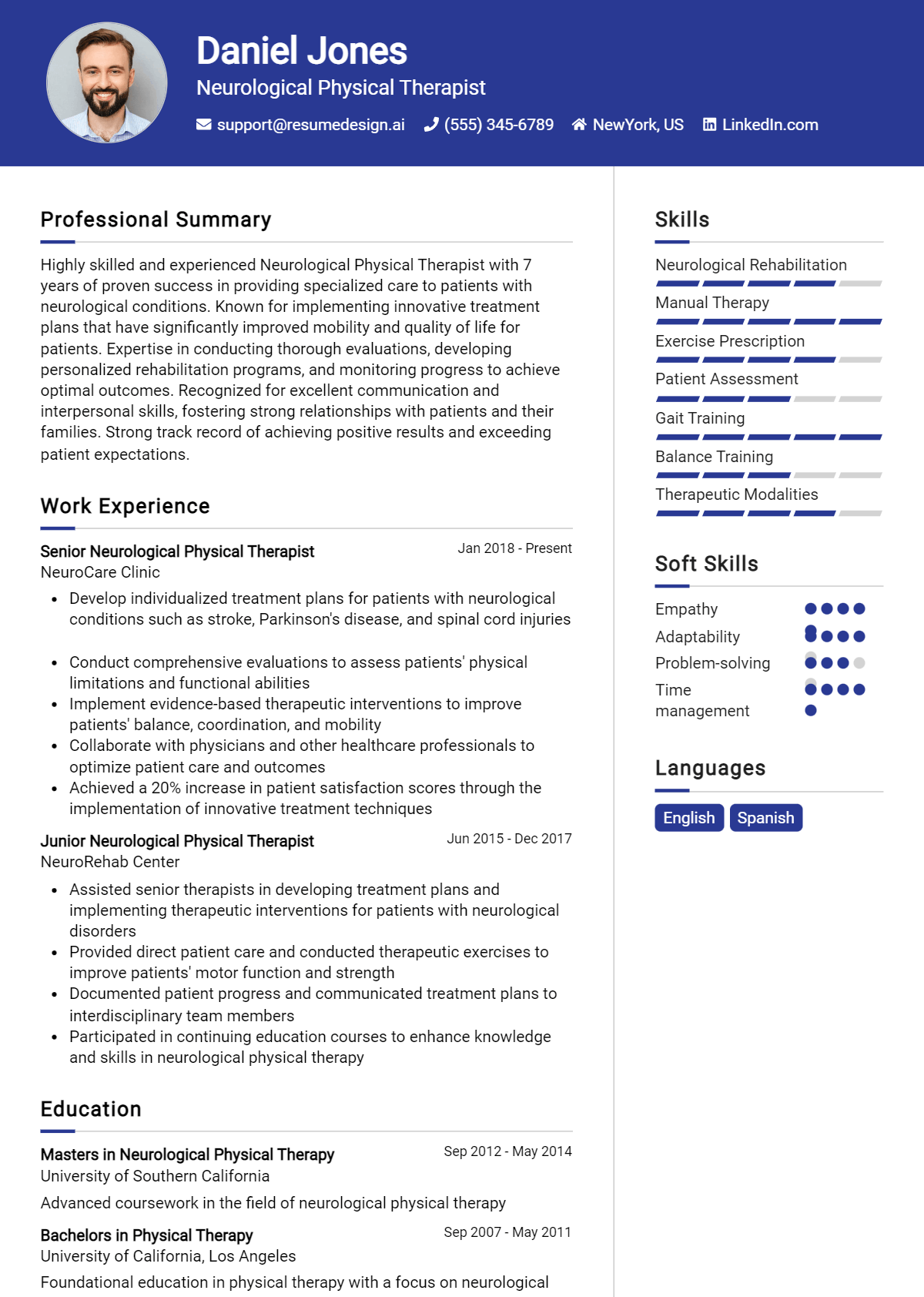 Neurological Physical Therapist Resume Example