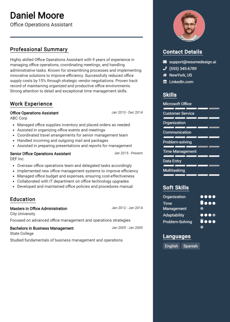 15 Office Operations Assistant Resume Examples And Templates for 2025: Best Tips