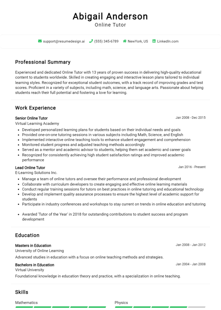 Online Tutor Resume Example (1)