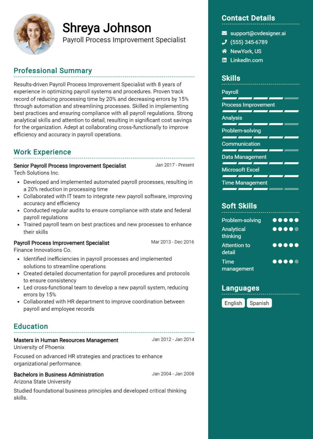 18 Payroll Specialist Resume Examples And Templates for 2024 ...