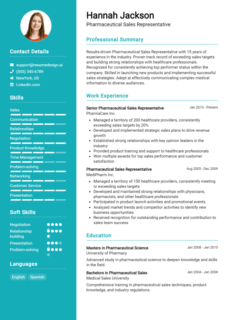 14 Pharmacist Resume Examples And Templates for 2024 - ResumeDesign.ai