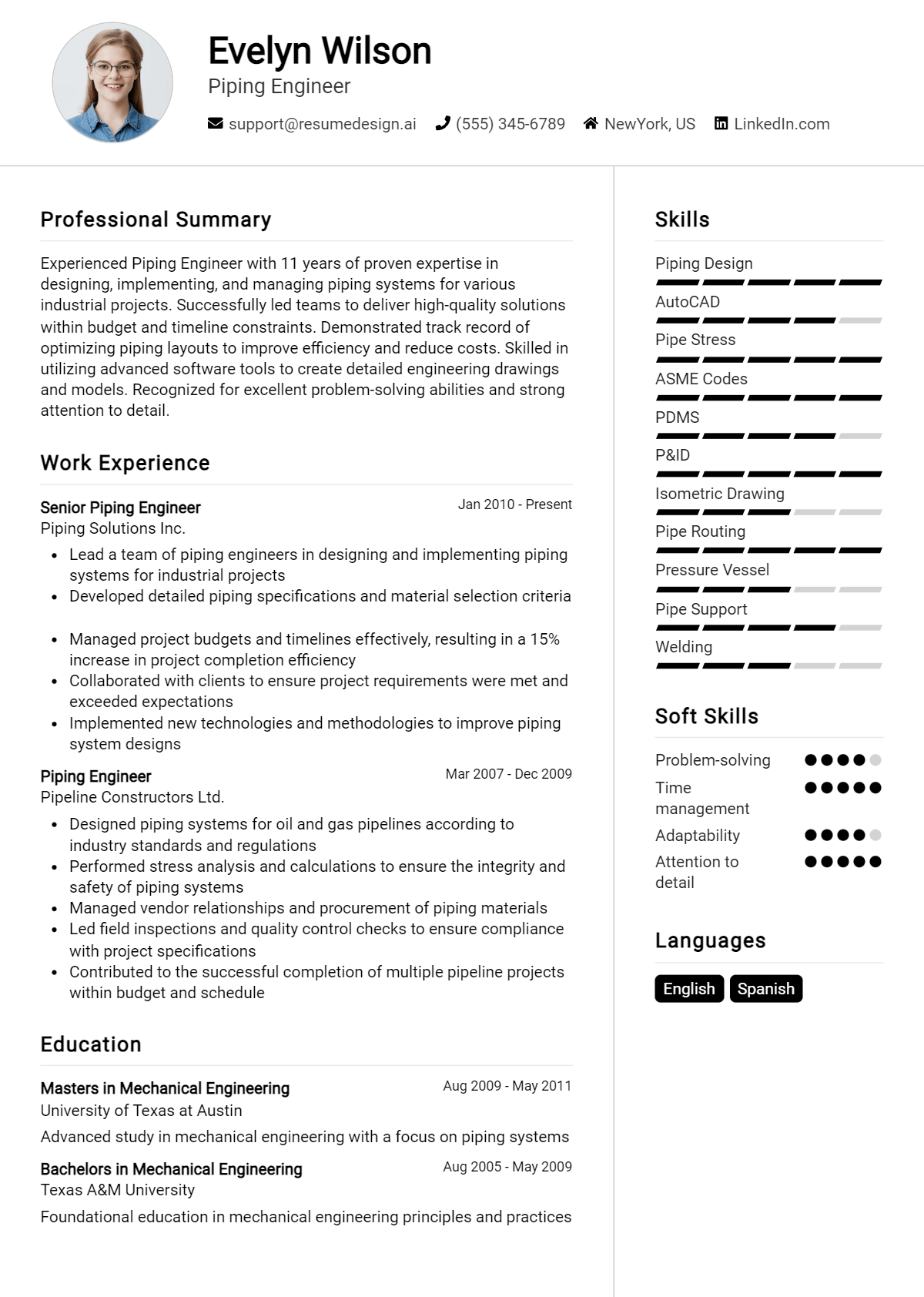 Piping Engineer Resume Example (1)