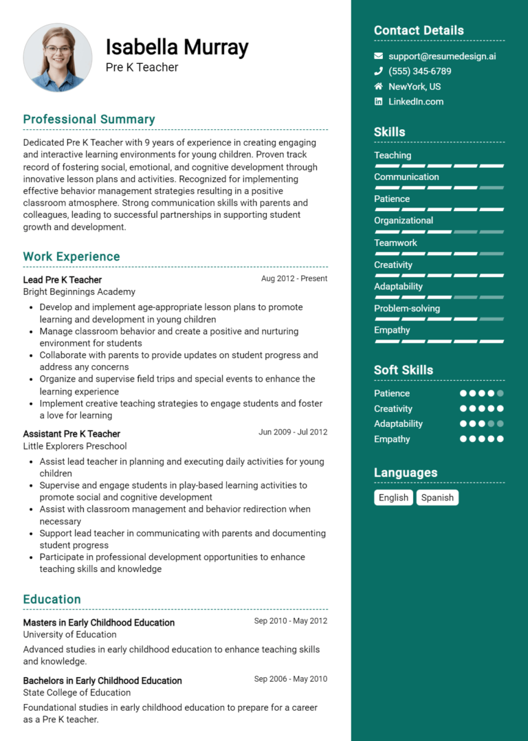 11 Montessori Teacher Resume Examples And Templates for 2024 ...