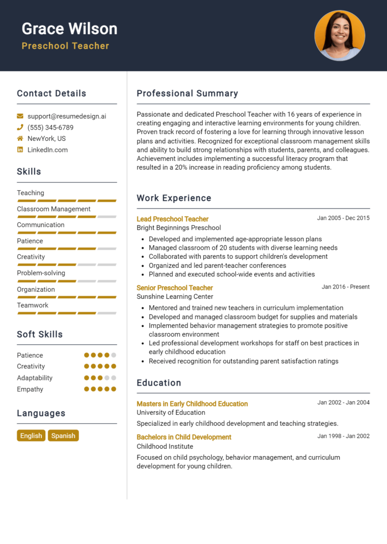 11 Montessori Teacher Resume Examples And Templates for 2024 ...