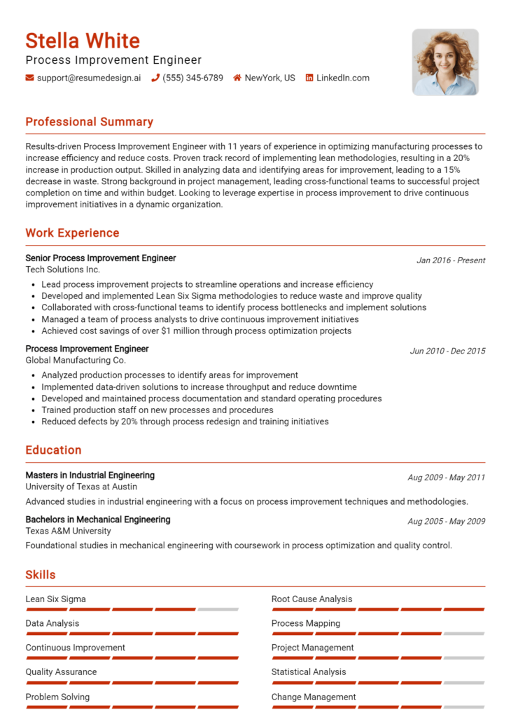 Process Improvement Engineer Resume Example (1)