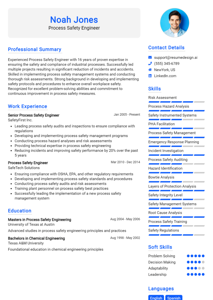 Process Safety Engineer Resume Example (1)