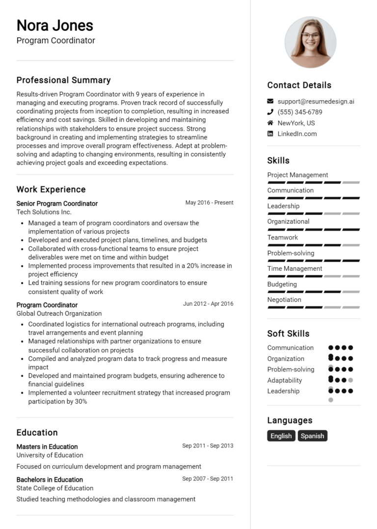 15 Program Coordinator Resume Examples And Templates for 2024 ...