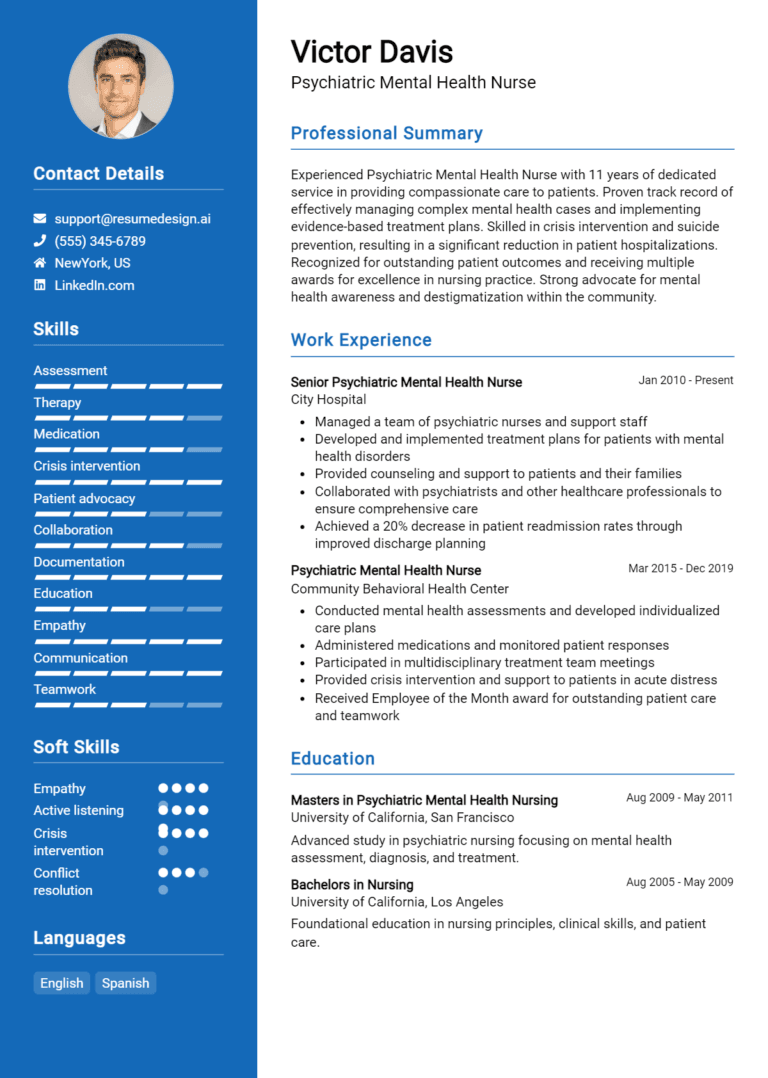 16 Psychiatric Mental Health Nurse Resume Examples And Templates for 2025