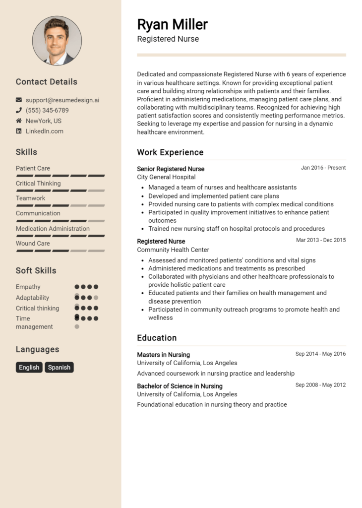 Registered Nurse Resume Example