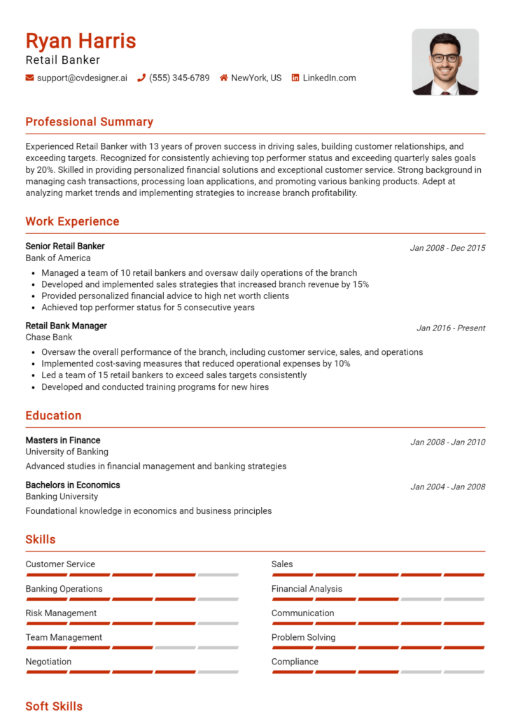 Retail Banker Resume Example