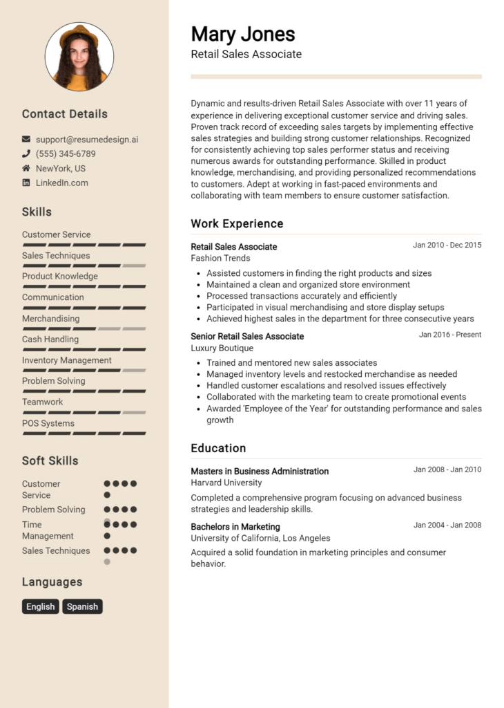 Retail Sales Associate Resume Example (1)